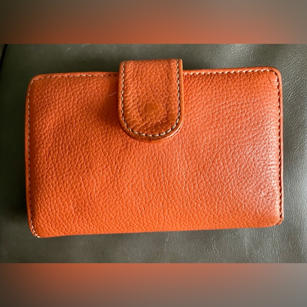 Leather Burnt Orange Bi-Fold Compact Wallet